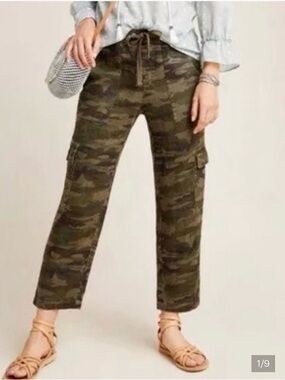 Sanctuary for Anthropology linen cargo pants size M